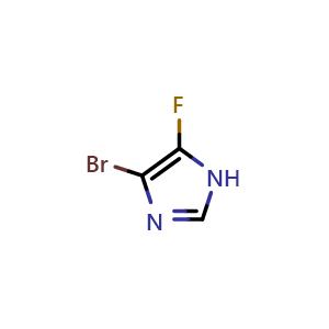 Chemical structure of 4-Bromo-5-fluoro-1H-imidazole , CAS 1823245-63-1, AChemBlock X188147