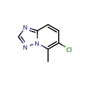 Chemical structure of 6-chloro-5-methyl-[1,2,4]triazolo[1,5-a]pyridine , CAS 2155875-62-8, AChemBlock X188166