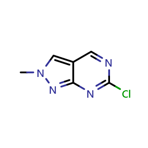 Chemical structure of 6-chloro-2-methyl-pyrazolo[3,4-d]pyrimidine , CAS 1935489-06-7, AChemBlock X188175