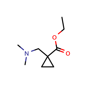 Chemical structure of 1-Dimethylaminomethyl-cyclopropanecarboxylic acid ethyl ester , CAS 633335-74-7, AChemBlock X188193