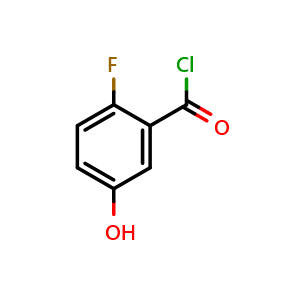 Chemical structure of 2-fluoro-5-hydroxybenzoyl chloride , CAS 1261748-99-5, AChemBlock X188230