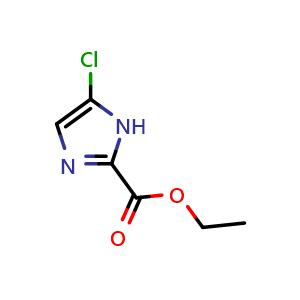 Chemical structure of 5-Chloro-1H-imidazole-2-carboxylic acid ethyl ester , CAS 1824094-92-9, AChemBlock X188231