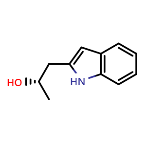 Chemical structure of (S)-1-(indol-2-yl)propan-2-ol , CAS 188200-19-3, AChemBlock X188238