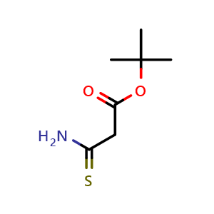 Chemical structure of tert-butyl 3-amino-3-thioxopropanoate , CAS 690-76-6, AChemBlock X188239