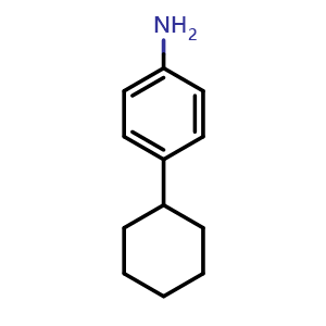 Chemical structure of 4-Cyclohexylaniline , CAS 6373-50-8, AChemBlock X188240