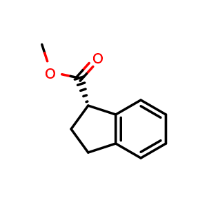 Chemical structure of methyl (S)-2,3-dihydro-1H-indene-3-carboxylate , CAS 36330-15-1, AChemBlock X188247