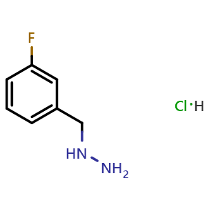 Chemical structure of (3-fluorophenyl)methylhydrazine hydrochloride , CAS 1351590-73-2, AChemBlock X188250