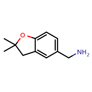 Chemical structure of (2,2-dimethyl-2,3-dihydrobenzofuran-5-yl)methanamine , CAS 132570-56-0, AChemBlock X188256