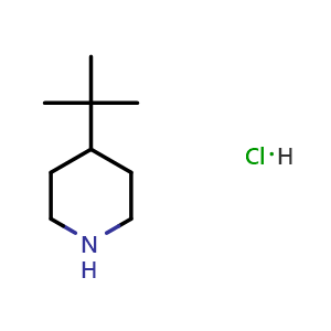 Chemical structure of 4-tert-Butyl-piperidine hydrochloride , CAS 69682-13-9, AChemBlock X188259