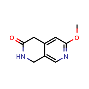 Chemical structure of 6-methoxy-1,4-dihydro-2,7-naphthyridin-3(2H)-one , CAS 1393555-54-8, AChemBlock X188264