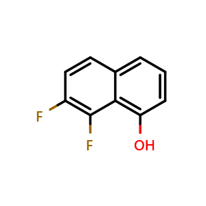 Chemical structure of 7,8-difluoronaphthalen-1-ol , CAS 1004296-26-7, AChemBlock X188282