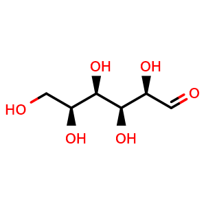 Chemical structure of (2R,3S,4R,5S)-2,3,4,5,6-Pentahydroxyhexanal , CAS 5934-56-5, AChemBlock X188283