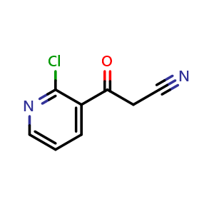 Chemical structure of 3-(2-chloropyridin-3-yl)-3-oxopropanenitrile , CAS 267881-10-7, AChemBlock X188291
