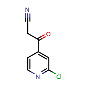 Chemical structure of 3-(2-chloropyridin-4-yl)-3-oxopropanenitrile , CAS 1213232-78-0, AChemBlock X188292