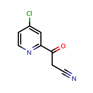 Chemical structure of 3-(4-chloropyridin-2-yl)-3-oxopropanenitrile , CAS 1260853-44-8, AChemBlock X188293