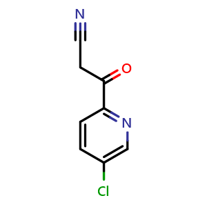 Chemical structure of 3-(5-chloropyridin-2-yl)-3-oxopropanenitrile , CAS 1107053-87-1, AChemBlock X188294