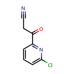 Chemical structure of 3-(6-chloropyridin-2-yl)-3-oxopropanenitrile , CAS 1316122-47-0, AChemBlock X188295