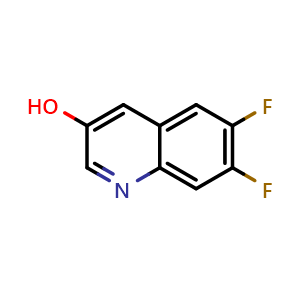 Chemical structure of 6,7-difluoroquinolin-3-ol , CAS 1026706-70-6, AChemBlock X188297