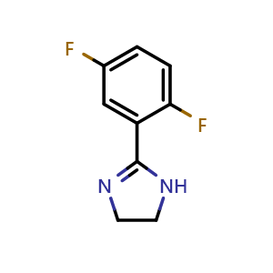 Chemical structure of 2-(2,5-difluorophenyl)-4,5-dihydro-1H-imidazole , CAS 1510579-17-5, AChemBlock X188304