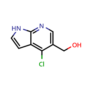 Chemical structure of (4-Chloro-1H-pyrrolo[2,3-b]pyridin-5-yl)-methanol , CAS 1015610-07-7, AChemBlock X188307
