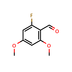 Chemical structure of 2-fluoro-4,6-dimethoxybenzaldehyde , CAS 214492-73-6, AChemBlock X188317