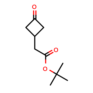 Chemical structure of tert-butyl 2-(3-oxocyclobutyl)acetate , CAS 1453272-40-6, AChemBlock X188320