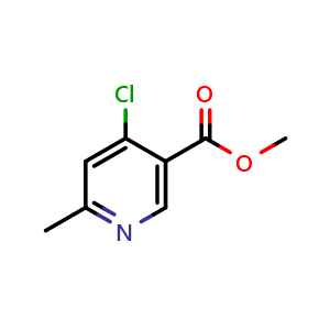 Chemical structure of methyl 4-chloro-6-methyl-pyridine-3-carboxylate , CAS 886372-05-0, AChemBlock X188329