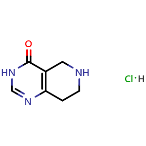 Chemical structure of 5,6,7,8-tetrahydropyrido[4,3-d]pyrimidin-4(3H)-one hydrochloride , CAS 1187830-79-0, AChemBlock X188340