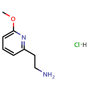 Chemical structure of 2-(6-methoxypyridin-2-yl)ethan-1-amine hydrochloride , CAS 1951441-75-0, AChemBlock X188350