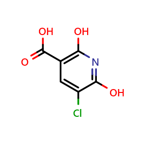 Chemical structure of 5-chloro-2,6-dihydroxynicotinic acid , CAS 122380-17-0, AChemBlock X188354
