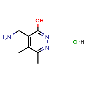 Chemical structure of 4-(aminomethyl)-5,6-dimethylpyridazin-3-ol hydrochloride , CAS 1269151-17-8, AChemBlock X188357