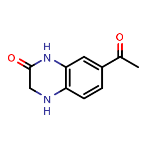 Chemical structure of 7-acetyl-3,4-dihydroquinoxalin-2(1H)-one , CAS 1255147-27-3, AChemBlock X188363