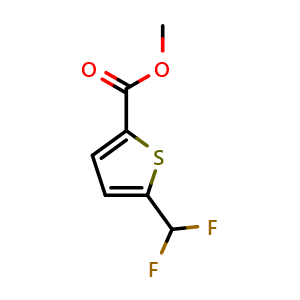 Chemical structure of 5-Difluoromethyl-thiophene-2-carboxylic acid methyl ester , CAS 189331-34-8, AChemBlock X188387