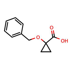 Chemical structure of 1-(benzyloxy)cyclopropane-1-carboxylic acid , CAS 865798-44-3, AChemBlock X188388