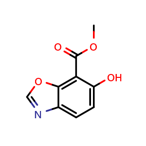 Chemical structure of methyl 6-hydroxybenzo[d]oxazole-7-carboxylate , CAS 155012-54-7, AChemBlock X188393