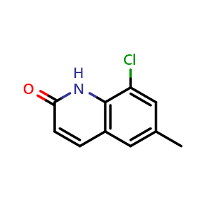 Chemical structure of 8-Chloro-6-methylquinolin-2(1H)-one , CAS 701291-30-7, AChemBlock X188402