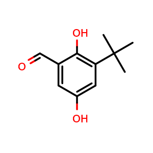 Chemical structure of 3-(tert-butyl)-2,5-dihydroxybenzaldehyde , CAS 192803-37-5, AChemBlock X188409