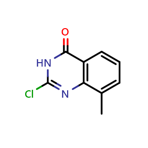Chemical structure of 2-chloro-8-methylquinazolin-4(3H)-one , CAS 62484-40-6, AChemBlock X188411