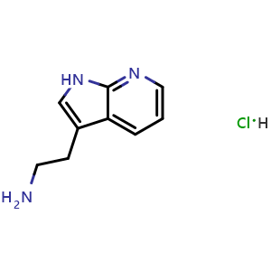 Chemical structure of 2-(1H-pyrrolo[2,3-b]pyridin-3-yl)ethanamine hydrochloride , CAS 1417567-47-5, AChemBlock X188427