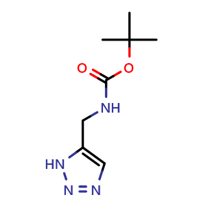 Chemical structure of tert-butyl ((1H-1,2,3-triazol-5-yl)methyl)carbamate , CAS 1009101-68-1, AChemBlock X188433