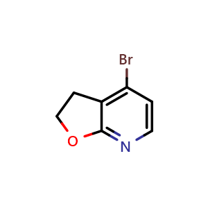 Chemical structure of 4-Bromo-2,3-dihydro-furo[2,3-b]pyridine , CAS 1129976-17-5, AChemBlock X188439
