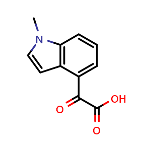 Chemical structure of 2-(1-methyl-1H-indol-4-yl)-2-oxoacetic acid , CAS 2228807-68-7, AChemBlock X188455
