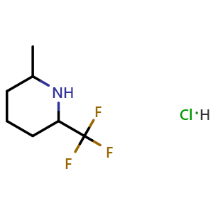 Chemical structure of 2-Methyl-6-(trifluoromethyl)piperidine hydrochloride , CAS 1955558-32-3, AChemBlock X188457