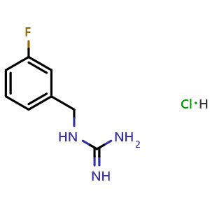 Chemical structure of 1-(3-Fluorobenzyl)guanidine Hydrochloride , CAS 1246547-53-4, AChemBlock X188458