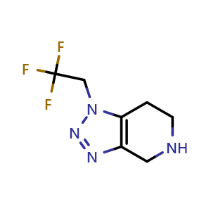 Chemical structure of 1-(2,2,2-trifluoroethyl)-4,5,6,7-tetrahydrotriazolo[4,5-c]pyridine , CAS 1162661-95-1, AChemBlock X188474