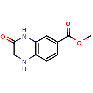 Chemical structure of Methyl 3-oxo-1,2,3,4-tetrahydroquinoxaline-6-carboxylate , CAS 671820-52-3, AChemBlock X188476