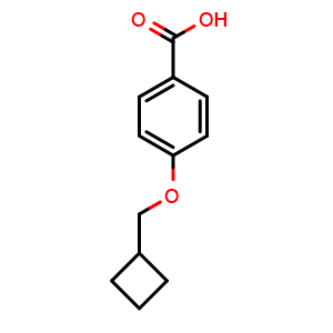 Chemical structure of 4-Cyclobutylmethoxy-benzoic acid , CAS 877213-09-7, AChemBlock X188478