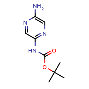Chemical structure of tert-Butyl (5-aminopyrazin-2-yl)carbamate , CAS 920313-67-3, AChemBlock X188500