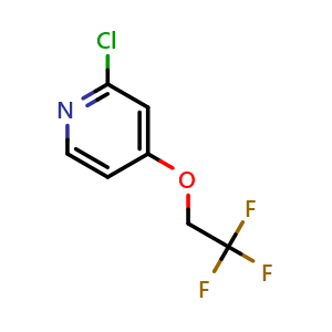 Chemical structure of 2-Chloro-4-(2,2,2-trifluoro-ethoxy)-pyridine , CAS 885277-01-0, AChemBlock X188518