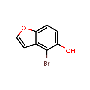 Chemical structure of 4-bromobenzofuran-5-ol , CAS 40432-23-3, AChemBlock X188539
